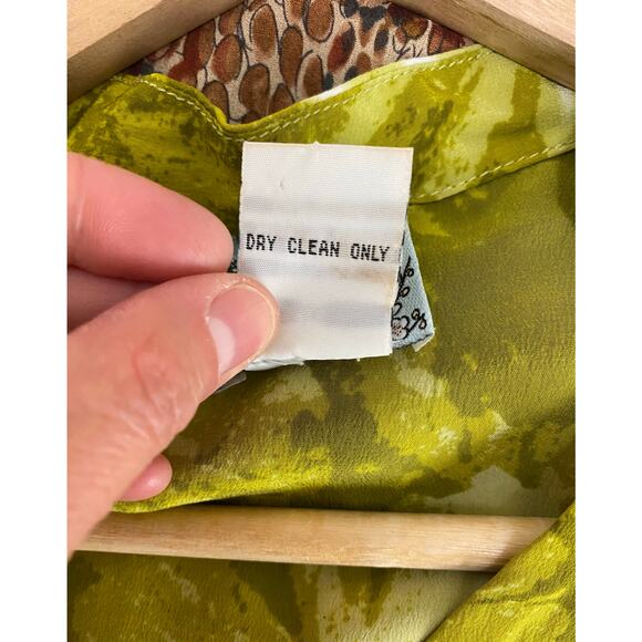 Anthropologie Tabitha Women's Size 10 Green 100% Silk Ruffle Belted Mini Dress - Picture 4 of 6